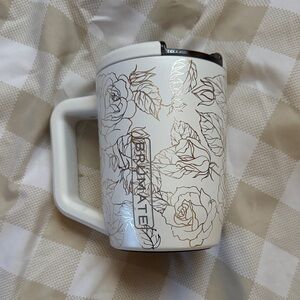 BrüMate White Floral Insulated Mug